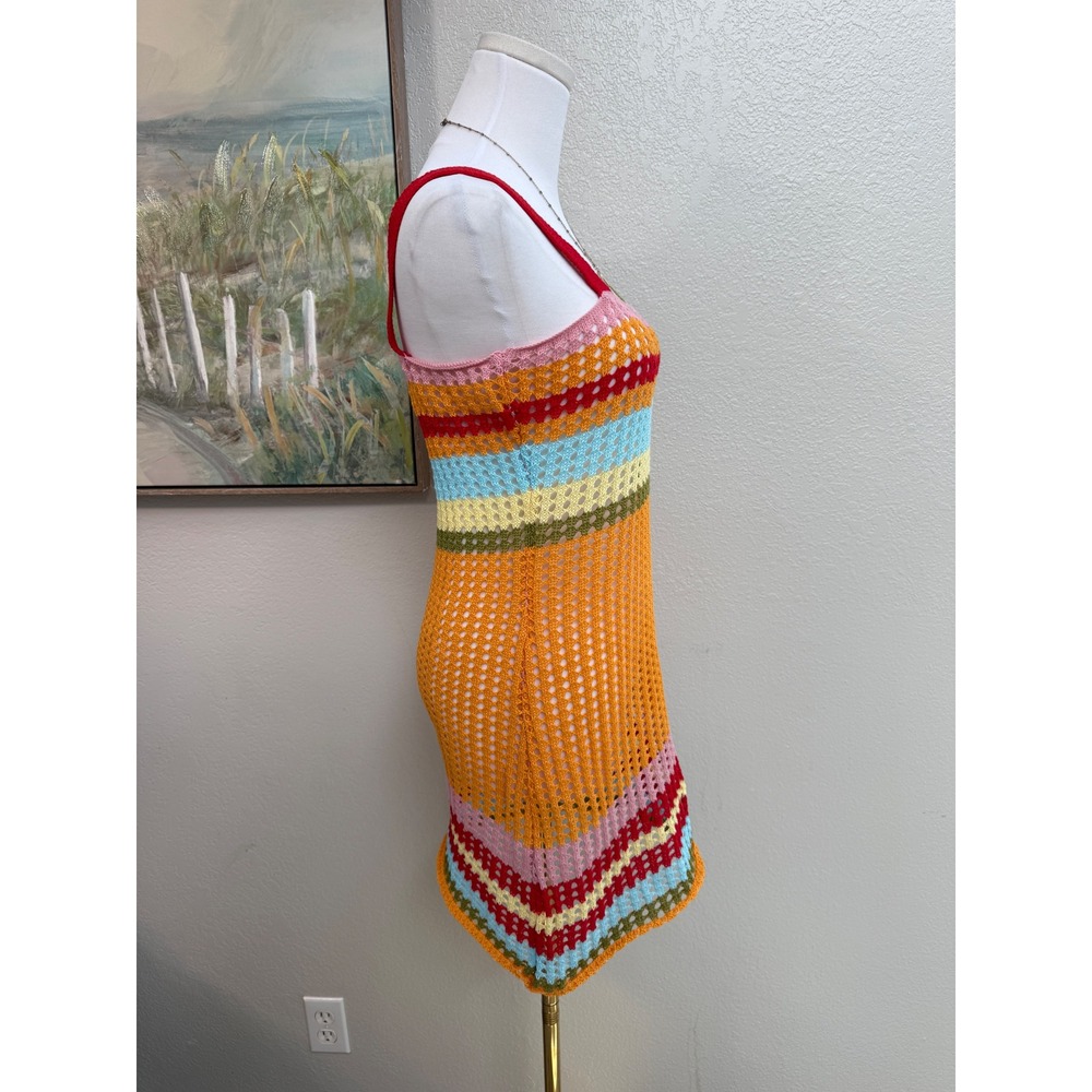 Y2K Rainbow Crochet Cover Up Dres - Picture 2 of 6